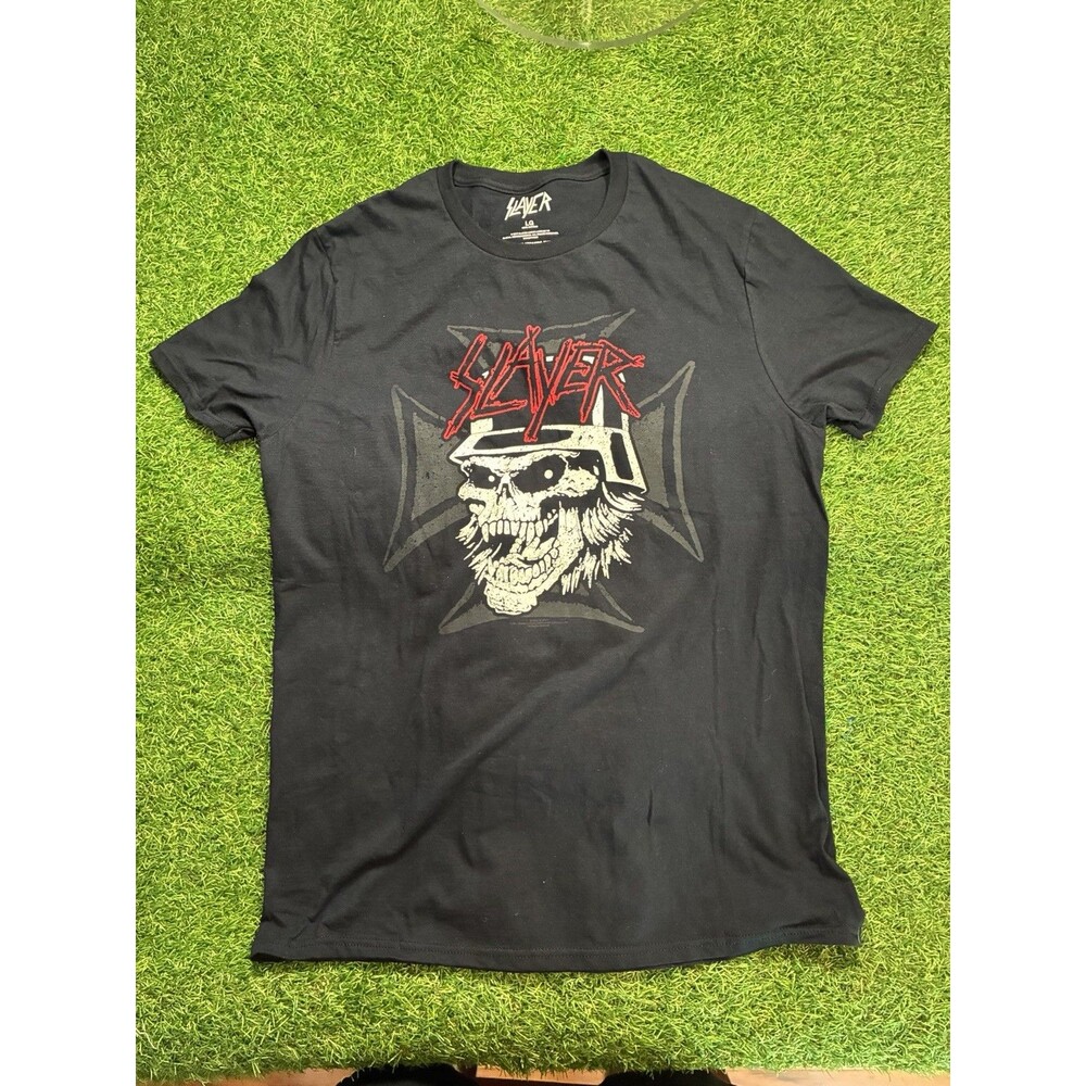 Slayer Iron Cross Skull Graphic Band T Shirt Black Large 2017 Licensed Metal